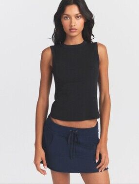 Skims Worn In High Neck Jersey Crew Top Shirt Medium